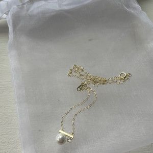925 yellow gold pearl necklace